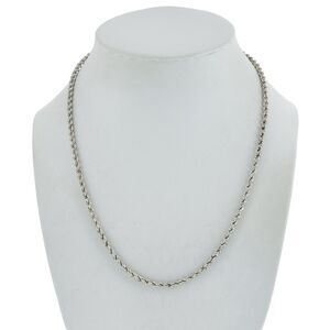 Vintage Italy UTC Sterling Silver 925 3.2mm Twisted Rope Chain Necklace 18"